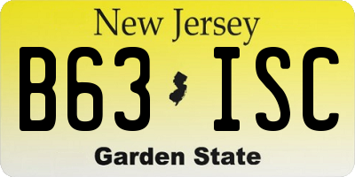 NJ license plate B63ISC
