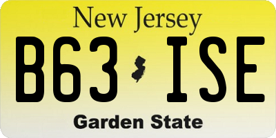 NJ license plate B63ISE