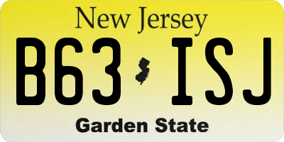 NJ license plate B63ISJ