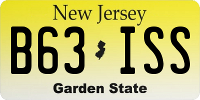 NJ license plate B63ISS