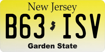NJ license plate B63ISV
