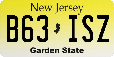 NJ license plate B63ISZ
