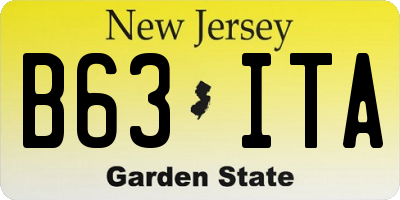 NJ license plate B63ITA