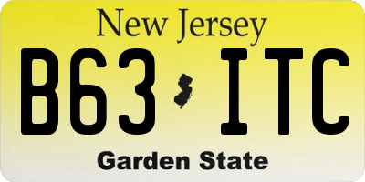NJ license plate B63ITC