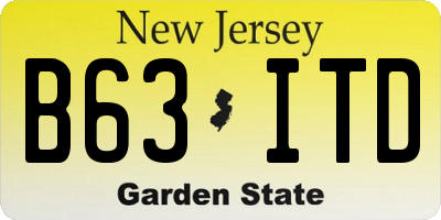 NJ license plate B63ITD