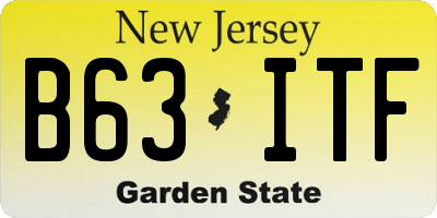NJ license plate B63ITF
