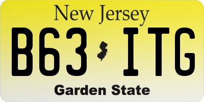 NJ license plate B63ITG
