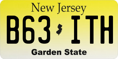 NJ license plate B63ITH