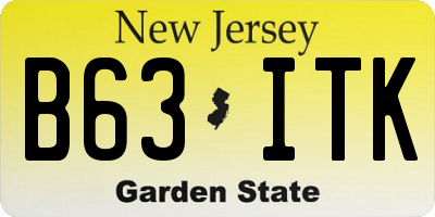 NJ license plate B63ITK