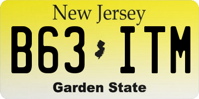 NJ license plate B63ITM