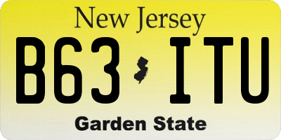 NJ license plate B63ITU