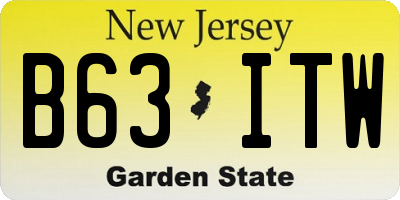 NJ license plate B63ITW