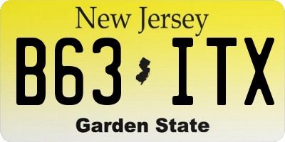 NJ license plate B63ITX