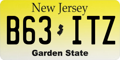 NJ license plate B63ITZ