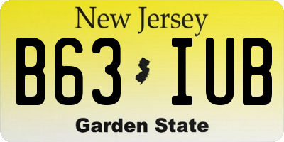 NJ license plate B63IUB