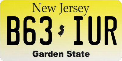 NJ license plate B63IUR