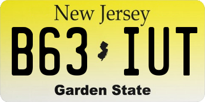 NJ license plate B63IUT