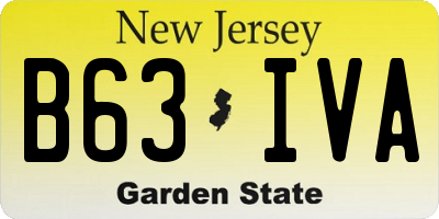 NJ license plate B63IVA