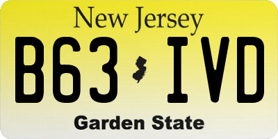 NJ license plate B63IVD