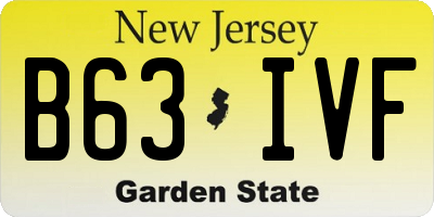 NJ license plate B63IVF