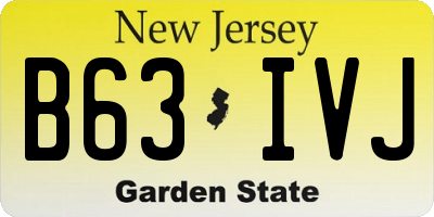 NJ license plate B63IVJ