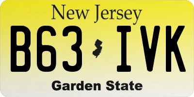 NJ license plate B63IVK