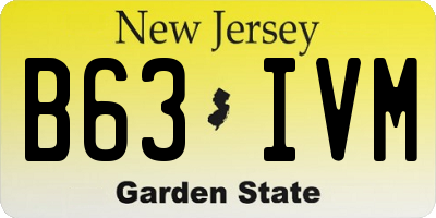 NJ license plate B63IVM