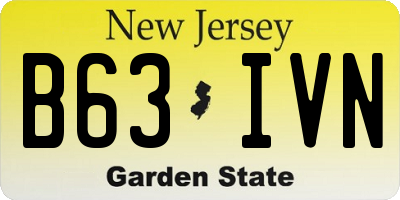 NJ license plate B63IVN
