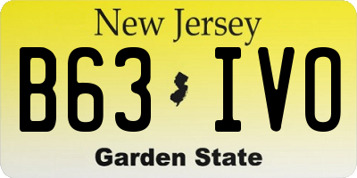 NJ license plate B63IVO