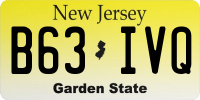 NJ license plate B63IVQ
