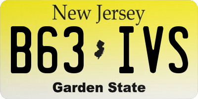 NJ license plate B63IVS
