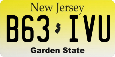 NJ license plate B63IVU