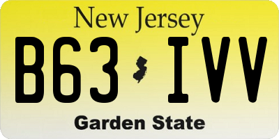 NJ license plate B63IVV