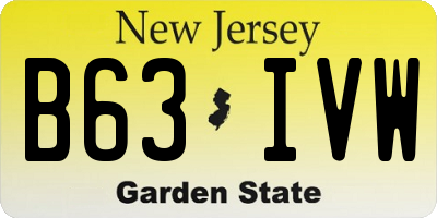 NJ license plate B63IVW