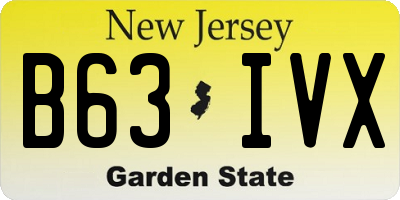 NJ license plate B63IVX
