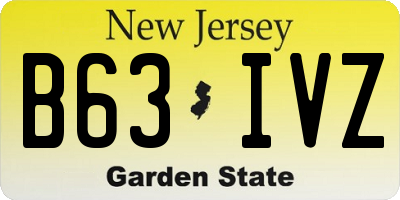 NJ license plate B63IVZ
