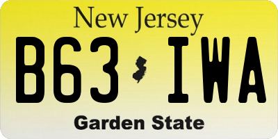 NJ license plate B63IWA