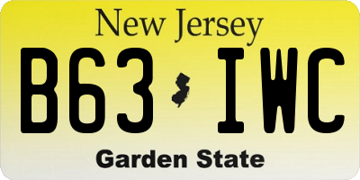 NJ license plate B63IWC