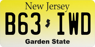NJ license plate B63IWD