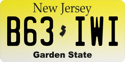 NJ license plate B63IWI