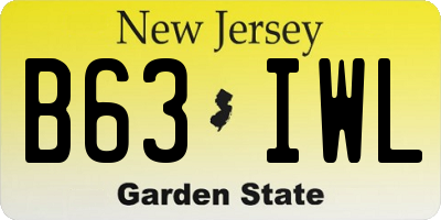 NJ license plate B63IWL