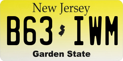NJ license plate B63IWM