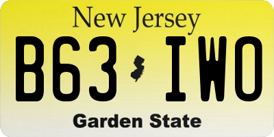 NJ license plate B63IWO