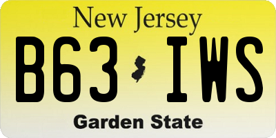 NJ license plate B63IWS
