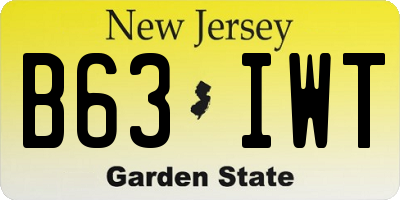 NJ license plate B63IWT