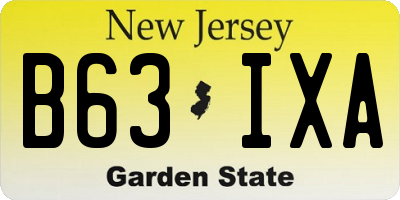 NJ license plate B63IXA