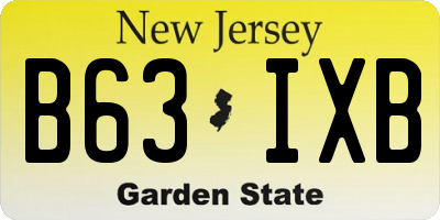 NJ license plate B63IXB