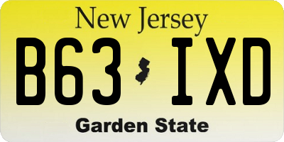 NJ license plate B63IXD