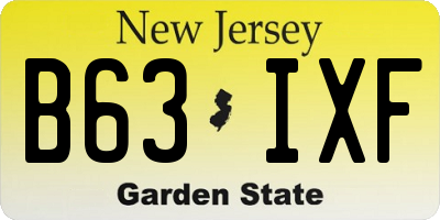 NJ license plate B63IXF