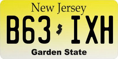 NJ license plate B63IXH